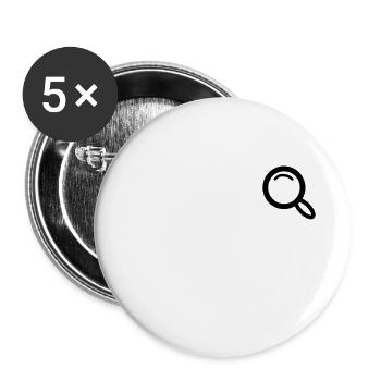 magnifying glass - Buttons small 1''/25 mm (5-pack) - white - Front