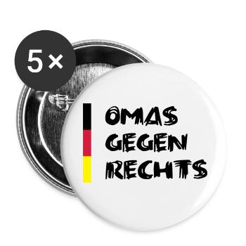 Omas gegen Rechts - schwarz rot gold - Buttons klein 25 mm (5er Pack) - Weiß - Vorne