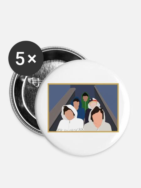 Boys stairs - Buttons klein 25 mm (5er Pack) - Weiß