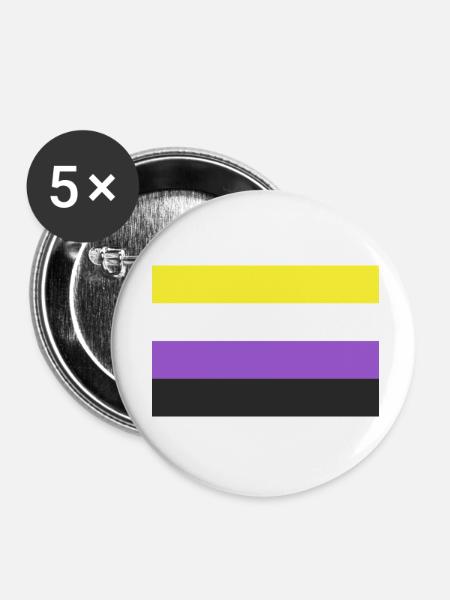 LGBT Nicht-binär - Buttons klein 25 mm (5er Pack) - Weiß