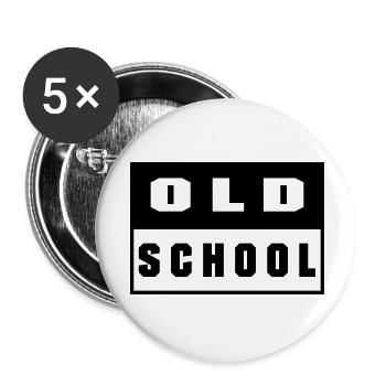 Old School - Buttons small 1''/25 mm (5-pack) - white - Front