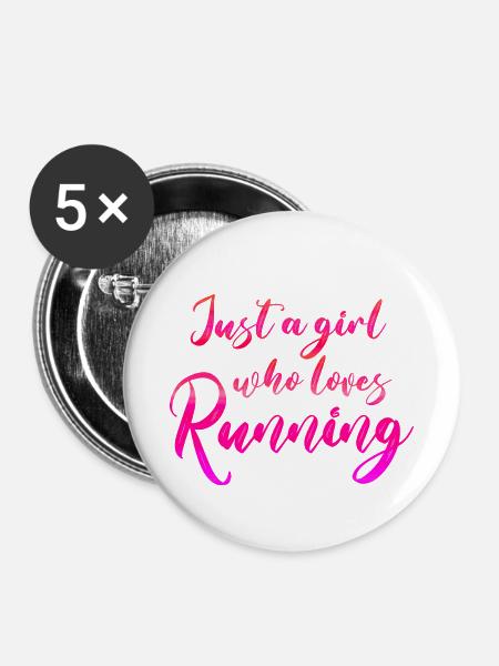 Läufer Mädchen - Sprinter - Buttons klein 25 mm (5er Pack) - Weiß