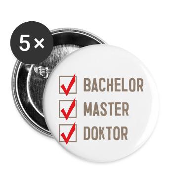 Étudiant en Licence Master Doctorat Doctorat - Lot de 5 petits badges (25 mm) - blanc - Devant