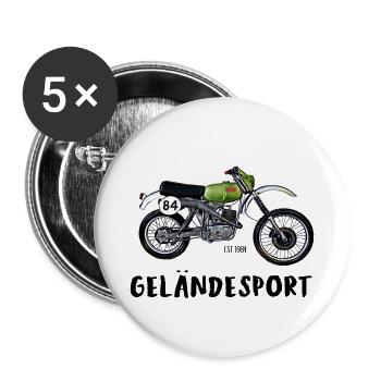MZ geländesport - Buttons klein 25 mm (5er Pack) - Weiß - Vorne
