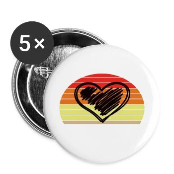 Love Lives matter Retro - Lot de 5 petits badges (25 mm) - blanc - Devant