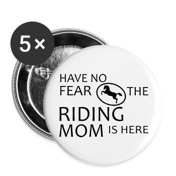 Cheval cheval cheval équitation - Lot de 5 petits badges (25 mm) - blanc - Devant