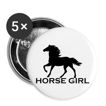 Cheval cheval cheval équitation - Lot de 5 petits badges (25 mm) - blanc - Devant