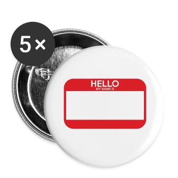 balise de nom vide - Lot de 5 petits badges (25 mm) - blanc - Devant