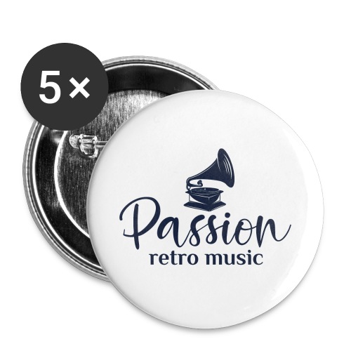 LEIDENSCHAFT RETRO MUSIC - Buttons klein 25 mm (5er Pack)