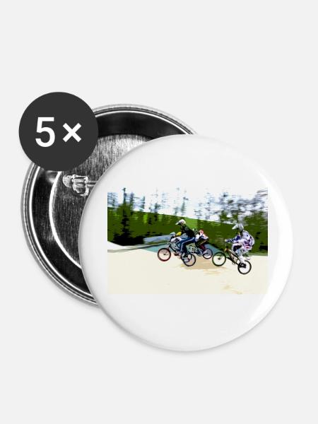 bmx - Buttons klein 25 mm (5er Pack) - Weiß