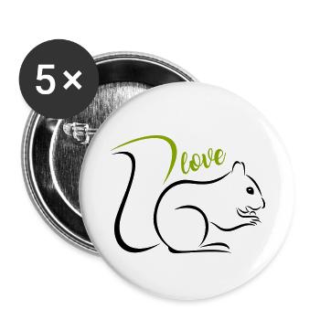 Écureuils - Lot de 5 petits badges (25 mm) - blanc - Devant