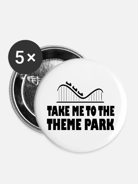 Rollercoaster Achterbahn - Buttons klein 25 mm (5er Pack) - Weiß