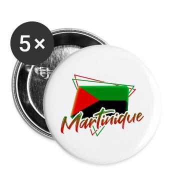 Martinique - Lot de 5 petits badges (25 mm) - blanc - Devant