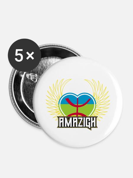 Amazigh - Buttons klein 25 mm (5er Pack) - Weiß