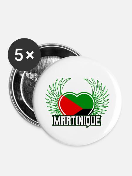 Martinique - Buttons klein 25 mm (5er Pack) - Weiß