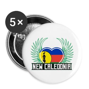 Neukaledonien - Buttons klein 25 mm (5er Pack) - Weiß - Vorne