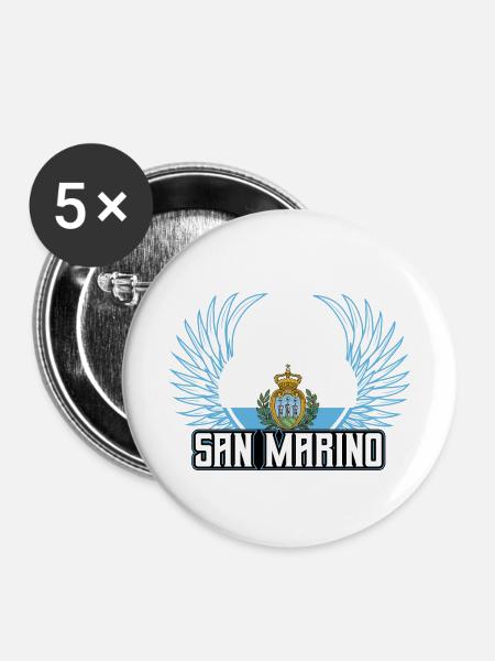 San Marino - Buttons klein 25 mm (5er Pack) - Weiß