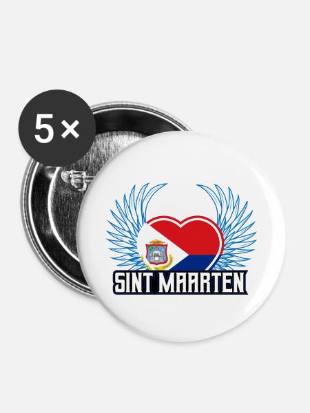 Sint Maarten - Buttons klein 25 mm (5er Pack) - Weiß
