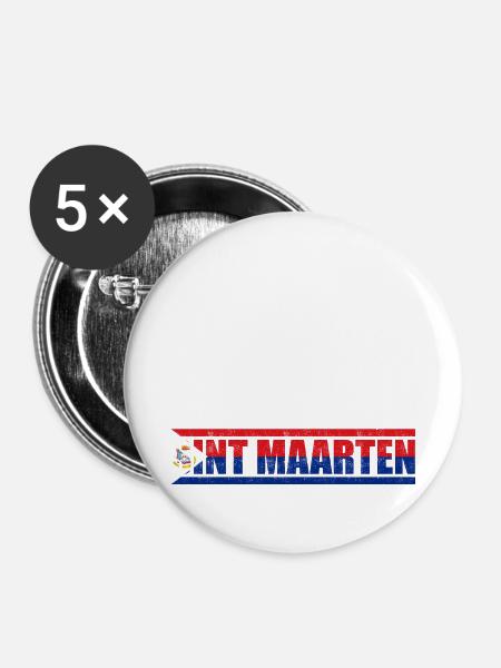 Sint Maarten - Buttons klein 25 mm (5er Pack) - Weiß