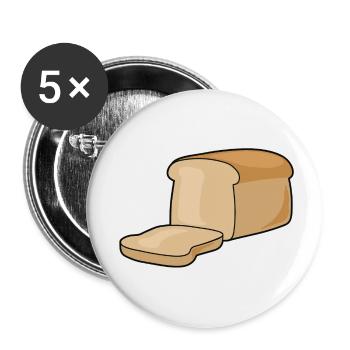 Brot - Buttons klein 25 mm (5er Pack) - Weiß - Vorne