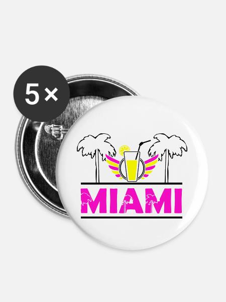 miami - Buttons klein 25 mm (5er Pack) - Weiß