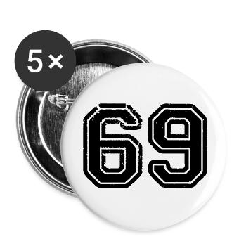 69 - Buttons klein 25 mm (5er Pack) - Weiß - Vorne