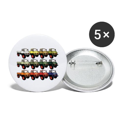 Farbpalette Unimog - Oldtimer - Regenbogen anders - Buttons klein 25 mm (5er Pack)