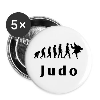 Evolution of Judo - Buttons small 1''/25 mm (5-pack) - white - Front