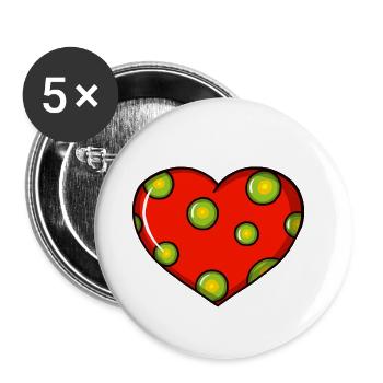 Colourful heart - Buttons small 1''/25 mm (5-pack) - white - Front
