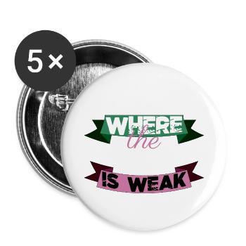 backpacking camper queen hippie hiking - Buttons small 1''/25 mm (5-pack) - white - Front