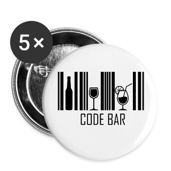 Code Bar - Buttons small 1''/25 mm (5-pack) - white - Front