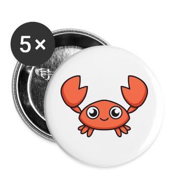 Sternzeichen Krebs - Buttons klein 25 mm (5er Pack) - Weiß - Vorne