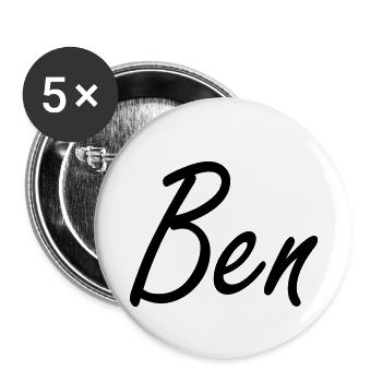 Ben - Buttons klein 25 mm (5er Pack) - Weiß - Vorne