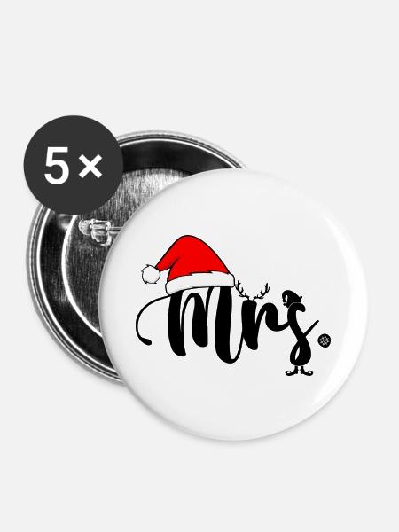 Madame Noël - Buttons klein 25 mm (5er Pack) - Weiß