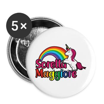 UNICORN ITALY BIG SISTER par The Manzanita ́s - Lot de 5 petits badges (25 mm) - blanc - Devant