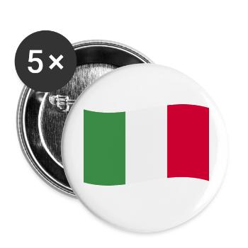 Italien Wehende FlaggeItalien Flagge Land Italia I - Buttons klein 25 mm (5er Pack) - Weiß - Vorne
