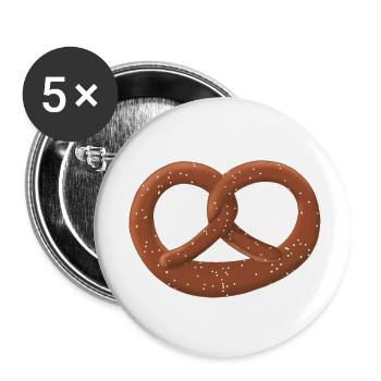 Pretzel Motif - Buttons small 1''/25 mm (5-pack) - white - Front