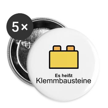 Klemmbausteine Spielzeug Steine Spielsachen Kinder - Buttons klein 25 mm (5er Pack) - Weiß - Vorne