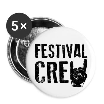 FESTIVAL CREW Party Music Celebration - Buttons small 1''/25 mm (5-pack) - white - Front