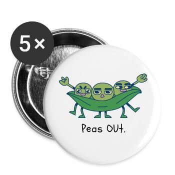 Peas out - Buttons klein 25 mm (5er Pack) - Weiß - Vorne