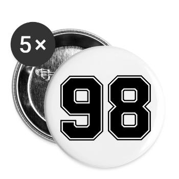 98 - Lot de 5 petits badges (25 mm) - blanc - Devant