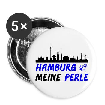Hamburg - Buttons klein 25 mm (5er Pack) - Weiß - Vorne