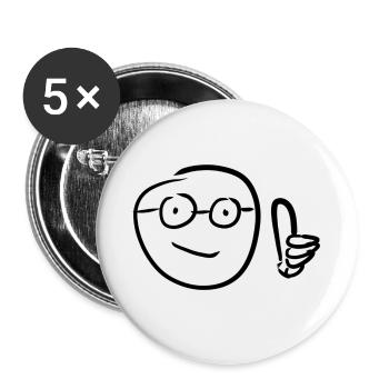 daumen hoch - Buttons klein 25 mm (5er Pack) - Weiß - Vorne