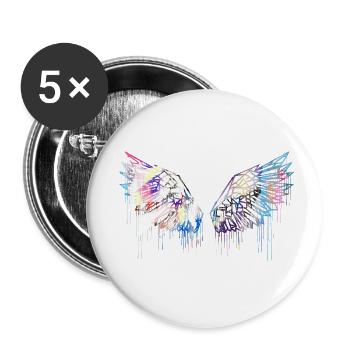angelwings,wings,watercolor,red,angel wings - Buttons small 1''/25 mm (5-pack) - white - Front