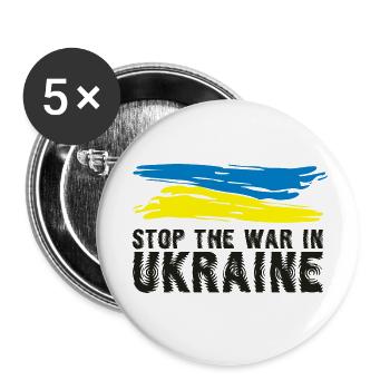 den Krieg in der Ukraine beenden - Buttons klein 25 mm (5er Pack) - Weiß - Vorne