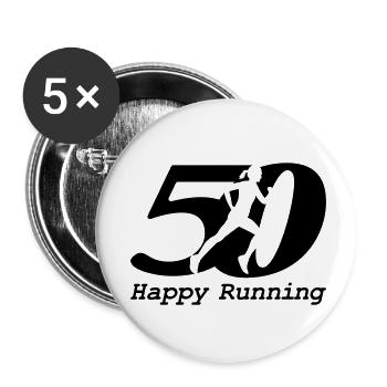 50e anniversaire d’un coureur - Lot de 5 petits badges (25 mm) - blanc - Devant