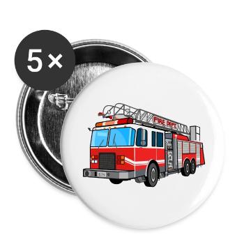 Fire brigade, fire engine, firefighter, extinguish - Buttons small 1''/25 mm (5-pack) - white - Front