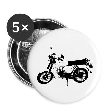 Simson s51 schwarz - Buttons klein 25 mm (5er Pack) - Weiß - Vorne