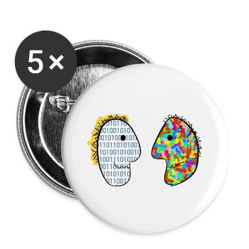 Faces of diversity – Gesichter der Vielfalt - Buttons small 1''/25 mm (5-pack) - white - Front