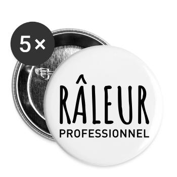 RÂLEUR PROFESSIONNEL - Lot de 5 petits badges (25 mm) - blanc - Devant